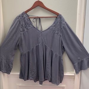 American eagle lacy blue blouse